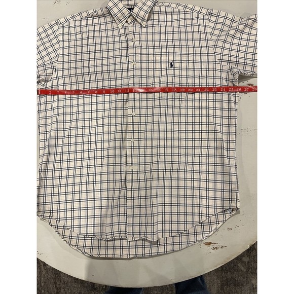 Vintage Ralph Lauren Shirt Men Large Marlowe Plaid Pony Short Sleeve Button Down - Picture 3 of 9